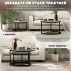 HOMCOM Round Nesting Coffee Table Set of 2, Large Stacking End Side Table with Steel Frame for Living Room, Bedroom, Home Office, 78.5 x 78.5 x 46.5 cm, Cement Grey