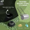 Outsunny Combination Push/Tow Lawn Roller Filled with 38L Sand (62kg) or Water, Great for the Garden 32 x 50cm Roller, Black