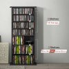 HOMCOM 360 CD/185 DVD Storage Unit, 185 Blu-ray Media Storage Shelf with 8 Compartments and 6 Adjustable Shelves, CD Tower for Living Room, Bedroom, Office