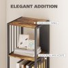 HOMCOM 5-Tier Bookshelf, Modern Tall Bookcase with Steel Frame, Freestanding Display Storage Unit for Living Room, Bedroom, Study, Home Office, Rustic Brown