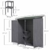 Outsunny Small Shed, Wooden Garden Shed with Flexible Table, Hooks and Ground Nails, Lockable Tool Shed with Asphalt Roof, 140 x 75 x 157cm, Grey