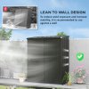 Outsunny 5ft x 3ft Lean to Garden Shed, Metal Outdoor Storage Shed with Single Lockable Door, Tool Storage Shed for Garden, Patio, Black