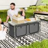 Outsunny 4ft Folding Camping Cupboard Kitchen, Height Adjustable Aluminium Camping Table with Storage, Lightweight Picnic Table for Outdoor Garden BBQ Party