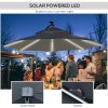 Outsunny 3(m) Cantilever Banana Parasol Hanging Umbrella with Double Roof, LED Solar lights, Crank, 8 Sturdy Ribs and Cross Base for Outdoor, Garden, Patio, Black