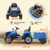 AIYAPLAY Ride on Tractor with Trailer, 12V Electric Vehicle with Remote Control, Ride on Car for Kids with Music, Shifter, Start-Up Sound for Ages 3-8 Years, Blue