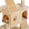 PawHut Cat Tree for Indoor Cats, 173 cm Cat Tower Scratching Post, Tall Climbing Tower, Activity Centre House, Cream