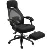 Vinsetto Office Chair with Footrest,High Back Swivel Desk Chair with Adjustable Height and Headrest for Home Office, Black