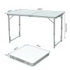 Outsunny 4FT Garden Outdoor Camping Table Portable Folding Picnic Table Aluminium Frame with Adjustable Height 120L x 60W x 70H (cm)