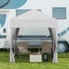 Outsunny 2 x 2 m Garden Pop Up Gazebo, Wedding Party Tent Marquee, Water Resistant Awning Canopy with Sidewalls, Windows, Carry Bag, White