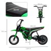 HOMCOM 24V Electric Go Kart for Kids, Drifting Ride-On Racing Go Kart with Slow Start, Music, Horn Honking and Safety Belt, for 8-12 Years Old, Green
