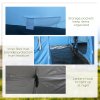 Outsunny 5-6 Man Tunnel Tent, Two Room Camping Tent with Floor, 2 Doors and Carry Bag, 2000mm Water Column for Fishing, Hiking, Sports, Festival, Blue