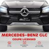 AIYAPLAY Mercedes-Benz GLC Coupe Licensed Kids Ride on Car, 12V Battery Powered Kids Electric Car with Remote Control, Soft Start, LED Light, Music, MP3, 3 Speed, for 3-6 Years, Black