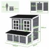 PawHut Wooden Chicken Coop with Nesting Box, Hen House Poultry Cage with Slide-Out Tray, Waterproof Roof, Perches, for 4-6 Chickens, 100 x 86 x 100cm