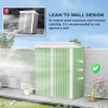 Outsunny 5x3ft Garden Shed, Steel Small Shed, Outdoor Lean-to Shed with Adjustable Shelf, Lock and Gloves for Patio, Garden, Green without Foundation Kit