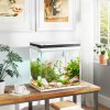 PawHut Fish Tank, 26L Glass Aquarium with Filter System, LED Lights, Water Pump, Betta Fish Tank for Goldfish, Shrimps, White