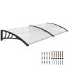 Outsunny Front Door Canopy Outdoor Awning Aluminium Rigid Plastic Polycarbonate Rain Shelter UV Water Rain Resistant 75 x 195 cm White