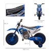 HOMCOM Kids Electric Motorbike, 12V Battery Powered Kids Motorbike for Boys and Girls with Training Wheels, Start-up Button, Pedal, for Ages 3-5 Years - Blue