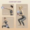 SPORTNOW Soft Kettlebell, 4kg Kettle Bell with Non-Slip Handle for Home Gym Weight Lifting and Strength Training, Purple and Grey