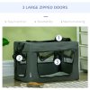 PawHut 48.5cm Pet Carrier for Miniature Dogs, Portable Cat Carrier Soft Side Pet Travel Crate with Removable Mat, Carry Bag, Breathable Mesh Window Door - Grey