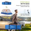 Outsunny 2-3 Man Camping Tent, Tunnel Tent with Weights, Bedroom and Living Room, 2000mm Waterproof, Portable with Bag, for Fishing Hiking Festival, Orange