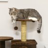 PawHut 136cm Cat Tree for Indoor Cats, Cat Tower with Scratching Posts, Hammock, Toy Ball, Cat House, Platforms - Brown