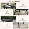 Outsunny 3 Pieces Rattan Bistro Set, Wicker Garden Furniture Set with Round Metal Top Coffee Table and Chairs, Washable Cushions for Outdoor, Patio, Balcony, Black
