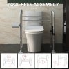 HOMCOM Free Standing Toilet Frame, Height and Width Adjustable Toilet Safety Frame with Arms, 2 Additional Suction Cups, Storage for Elderly, Disabled, Handrail Grab Bar, 136kg Weight Capacity