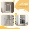 PawHut Pressure Fit Dog Stair Gate No Drilling Safety Gate Auto Close for Doorways, Hallways, 74-80cm Adjustable, 78cm Tall, White