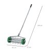Outsunny Garden Rolling Lawn Aerator Heavy Duty Steel Grass Roller w/ Adjustable Handle
