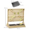 Outsunny water wall for kids outdoor Water and Sand play table with 18 Accessories, Wooden Outdoor Toys for Ages 3-7 Years