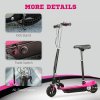 HOMCOM Folding Ride on Powered Scooter, 120W, with Warning Bell, 15km/h Maximum Speed, for Ages 4-14 Years, Pink