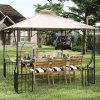 Outsunny 3x3(m) Replacement Gazebo Canopy, Double Tier Roof Top for Garden, Patio, Outdoor, Beige (TOP ONLY)