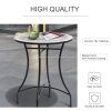 Outsunny 60 cm Mosaic Garden Table, Small Round Outdoor Side Table with Ceramic Top, Plant Stand for Patio, Balcony, Orange and White