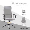 HOMCOM Mesh Office Chair, High Back Computer Desk Chair, Swivel Chair with Height Adjustable, for Home, Light Grey
