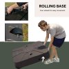 Outsunny Square Cantilever Patio Parasol Base, 113 kg Water or 150 kg Sand Filled Stand with Wheels Heavy-Duty, Coffee