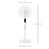 HOMCOM 16'' Pedestal Stand Fan, 3 Speed 3 Mode, 85 Degree Oscillation, LED Panel, 3M Remote Controller, Height Adjustable for Living Room, Bedroom, Garage, Office, Black and White