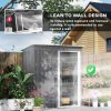 Outsunny 5 x 3ft Garden Storage Shed with Sliding Door and Sloped Roof, Lean to Outdoor Equipment Tool Shed for Garden, Light Grey