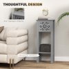 HOMCOM Side Table Set of 2, Bedside Table Set with Drawer and Storage Shelf, End Table Set with Elegant Flower-Shaped Design for Living Room Bedroom, Grey