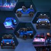 AIYAPLAY Kids Ride On Car, 12V Battery Powered Electric Truck with 4 Spring Suspension Wheels, Parental Remote Control, Music Horn LED Lights, Blue
