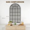 HOMCOM Modern Arched Wall Mirror, 110 x 62 cm Window Mirror for Living Room, Bedroom, Black