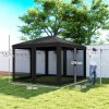 Outsunny 3 x 3 m Pop Up Gazebo, 420D Garden Tent Canopy with Removable Mesh Sidewall Netting, Carry Bag for Garden Patio Outdoor, Black