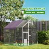 PawHut Chicken Run, Large Wooden Walk In Chicken Coop with Waterproof Cover, Split Door, 2 Nesting Boxes, 2 Roosting Bars, Poultry Hen Cage for 6-8 Chickens, Ducks, Geese, Rabbits, 1.7 x 1.8 x 1.8 m