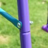Outsunny Metal Garden Swing Set Height Adjustable Children Outdoor Backyard Play Set for Toddlers Over 3 Years Old, Purple
