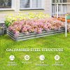 Outsunny Galvanised Raised Garden Bed, 240 x 120 x 30cm Raised Bed with Reinforcing Bars, Outdoor Raised Planter with Open Bottom for Vegetables, Flowers, Herbs, Silver