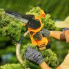 Outsunny Mini Chainsaw Cordless, 8 Inch Electric Chainsaw with 2 x 4000mAh Batteries, Brushless Motor and Safety Lock for Tree Trimming, Garden, Wood Cutting, Orange
