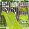 AIYAPLAY Wavy Slide for Kids, Freestanding Garden Slide with Climbing Ladder, Non-skid Steps, Outdoor Playground Equipment for Ages 3-8 Years, Green