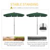 Outsunny 2 x 1.3m Garden Parasol Umbrella, Outdoor Market Table Umbrella with Ruffles & Aluminium Pole, Rectangular Tilting Parasol Sun Shade Canopy, Green