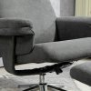HOMCOM Recliner Chair with Footstool, Upholstered Velvet Fabric Armchair with Adjustable Back, Solid Wood Frame for Living Room, Charcoal Grey