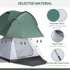 Outsunny Two-Man Camping Tent Dome Tent with Weatherproof Shell, Vestibule & Windows, for Fishing & Hiking, Green and Grey