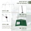 Outsunny 2.4 x 2.4m Pop Up Gazebo Canopy Tent with 2 Sidewalls and Carry Bag, Height Adjustable, UV50+ Party Tent Event Shelter for Garden, Patio, Green